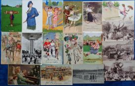 Postcards, Selection, inc. RP, Opening Olympics 1912 No. 84, Nice Carnival (4), Anti-German Firing