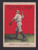 Trade card, USA, Cracker Jack Ball Players, type card, Del Pratt, St. Louis, Americans (slight