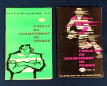 Rugby Union programmes, a pair of French Championship Finals programmes, A.S. Biterroise v Section