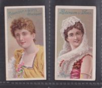 Cigarette cards, Robinson, Beauties (Ten Brands, both 'Gold Flake Honeydew' backs), two cards,