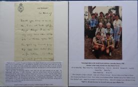 Lieutenant-General Robert Baden-Powell, a hand written signed letter to Mrs Langdale of Houghton