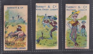 Trade cards, Barratt's, Double Meaning (Barratt & Co address at top), three cards, Hunting, Scouting
