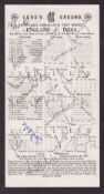 Cricket autographs, England v India scorecard dated 26-31 July 1990 with 18 ink signatures (gd) (1)