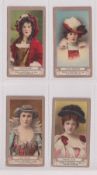 Cigarette cards, Canada, Chas. Mitchell, Actresses 'FROGA' (Playing Card Back), four cards, Miss