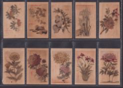 Cigarette cards, China, Flowers, two part sets of anonymous Flower Series cards one 95/100 with