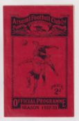 Football programme, Arsenal v Newcastle, 12th November 1932, Division 1 (sl crease, gd) (1)