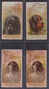 Cigarette cards, USA, H. Ellis & Co, Breeds of Dogs, four type cards, two 'Tiger Cigarettes'