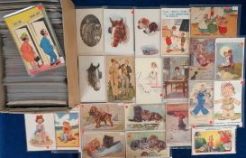 Postcards, a mixed age collection of over 350 cards, with good comic (Gilson, Grimes, Gould, May