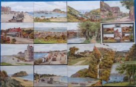Postcards, Quinton, 17 UK topographical cards illustrated by A. R Quinton and published by Salmon.