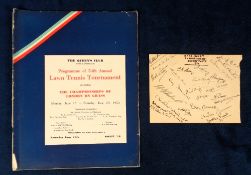 Tennis autographs, signed album page from the Hard Court Tennis Championship, Bournemouth 1934,