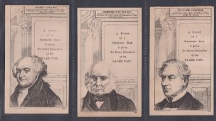 Trade cards, USA, Salem Post, US Presidents, 19 cards inc. Ulysses S. Grant, Andrew Jackson, Abraham