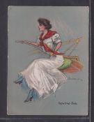 Cigarette cards, USA, American Tobacco Co Hamilton King Girls, ; 7 cards all with 'Exact Copy of