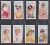 Cigarette cards, Canada, D. Ritchie & Co, Beauties (P/C inset), eight cards, all back in blue, AD,
