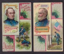 Cigarette cards, USA, Duke's, Histories of Generals, 'X' size two cards, Gen. H.W. Halleck & W.S.