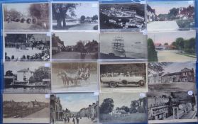 Postcards, a UK topographical and social history selection of 23 cards, with a few French ethnic