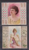 Cigarette cards, USA, Duke's Beauties (Actresses) Folders N96, 8 cards; Duke in red on white (4),