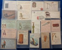 Collectables, 19 cards to comprise chromolithographed punning greetings cards including onlays,