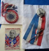 Collectables, Politics, to comprise a silk featuring a portrait of Gladstone 'Support The GOM and