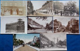 Postcards, Essex, an Ilford selection of 8 cards, with RPs of Cranbrook Rd (2), St Luke's Church
