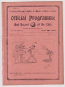 Football programme, Tottenham Hotspur v Reading 10 Apr 1915, South Eastern League (ex-binder,