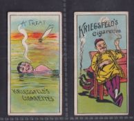Cigarette cards, Kriegsfeld, Phrases & Advertisements, two type cards, 'A Treat' & uncaptioned