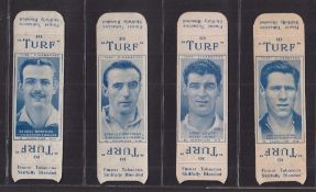 Cigarette cards, Carreras Turf uncut slides, Footballers (singles, set 50 cards) (mixed condition,