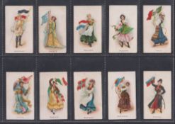 Cigarette cards, Player's Overseas 'Players Navy Mixture' brand Flag Girls of all Nations (set 25