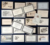 Ephemera, In Memoriam and other cards, a collection to include In Memoriam cards for Earl Roberts VC