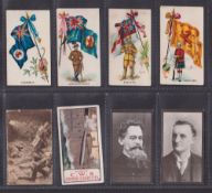 Cigarette cards, 8 scarcer cards Military related; CWS War Series, Charlesworth & Austin Flags