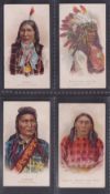 Cigarette cards, USA, Kimball, Savage and Semi-Barbarous Chiefs & Rulers, North America Chiefs, four