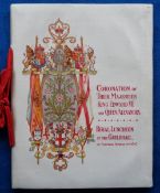 Ephemera, Royalty, a silk bound programme with lavish decoration for a luncheon at the Guildhall