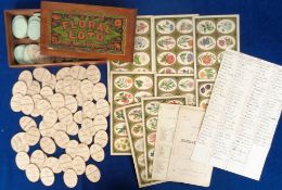 Collectables, Floral Lotto parlour game by Jaques in original wooden box with label. Containing