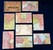 Tobacco advertising postcards, Ideales Cigarettes, The European War (WW1), set of 8 map cards