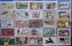 Postcards, Comic, a mixed age comic selection of over 40 cards, artists include Taylor, Tempest,