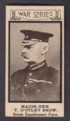Cigarette card, F. Gennari, War Portraits, type card, no 25 Major-Gen. T. D'Oyley Snow (vg) (1)