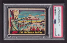 Trade card, A&BC Gum, Mars Attacks type card no 1 'The Invasion Begins' professionally graded by PSA