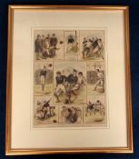 Football engraving, Scotland v England, 'Sketches at the International Football Match, Glasgow',
