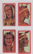 Cigarette cards, USA, Booker Tobacco Co, Indian Series, 4 cards, King Philip, Massasoit,