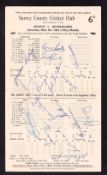 Cricket autographs, Surrey v Australians scorecard dated 9 May 1964 with 17 ink autographs,