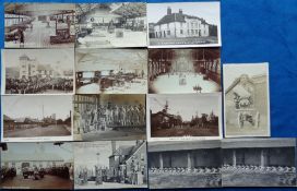 Postcards, 14 cards of the interior and exterior of Shotley Barracks. Includes RPs of interior of