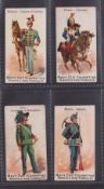 Cigarette cards, Redford's, Armies of the World, four cards, Belgium - Captain of Lancers,