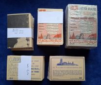 Trade cards, A&BC Gum, 5 sets Man from UNCLE, Legend of Custer (54), Flags of the World (both XL and