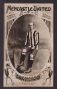 Football postcard, Newcastle Utd 1911/1912, an oval photographic portrait picture with artist-