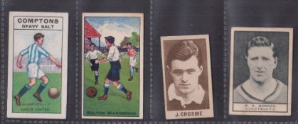 Trade cards, Football, 4 type cards, Compton's Gravy Salt coloured D11 (gd) Maynard Football Colours
