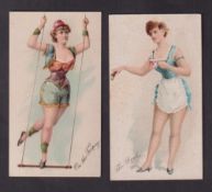 Cigarette cards, USA, Buchner, Morning Glory Maidens, 'X' size, two cards, ref. N285 (General