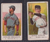 Trade cards, USA, American Caramel Co, Baseball Cards, two cards, Edward Reulbach, P., Chicago (