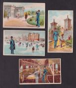 Cigarette cards, USA, Buchner, American Scenes with a Policeman, 'X' size, four cards, ref. N281,