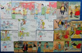 Postcards, Comic, a collection of 22 comic cards illustrated by Harry Parlett (Comicus),