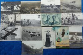 Postcards, Early Aviation, inc. RP, Rougier at Monaco 1910, Santos Dumont, Verstraeten, Leewarden