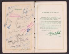 Rugby Union autographed dinner menu, Newport v South Africa 9 Jan 1952, signed by 25 of the